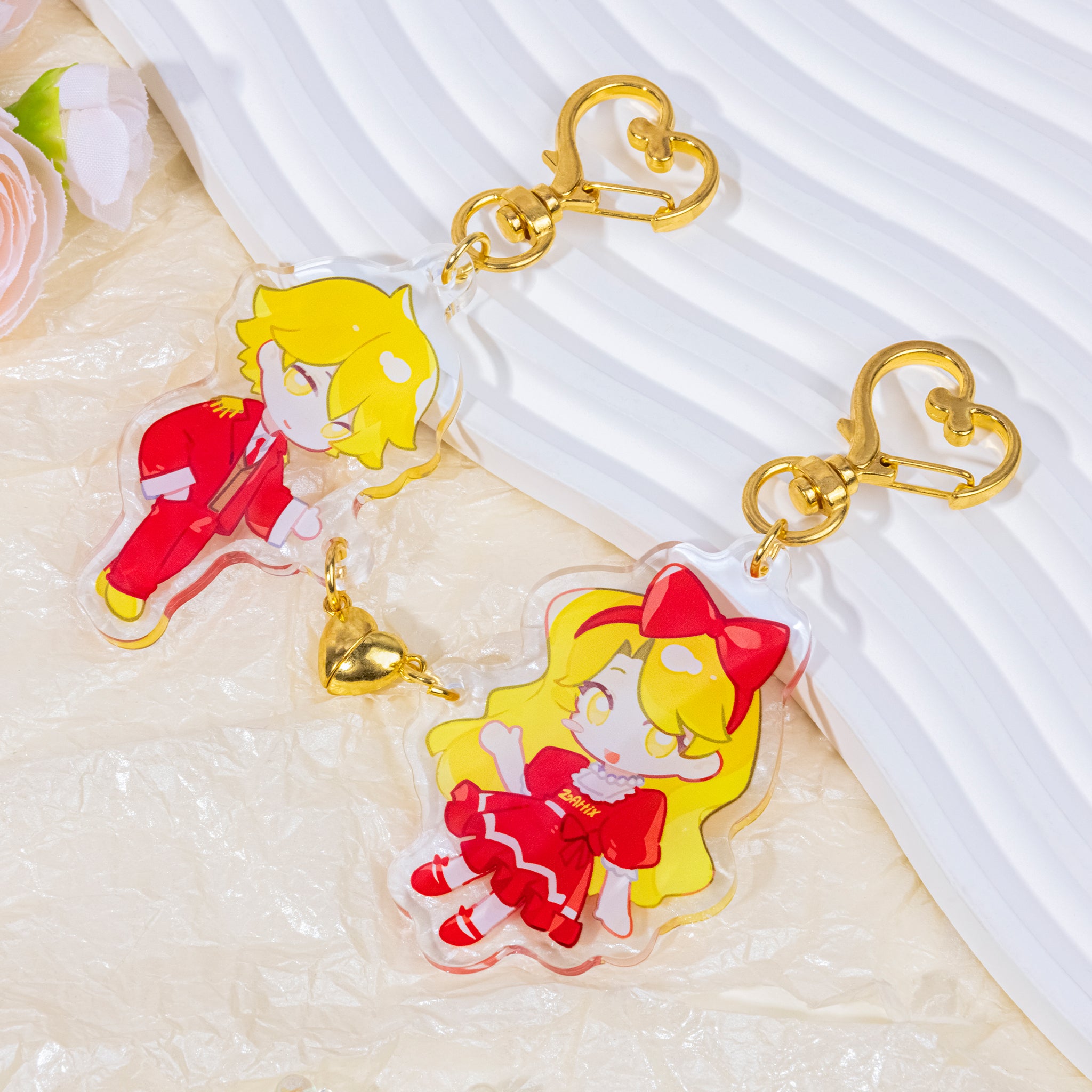 Custom Heart Magnet Acrylic Keychains | ZoArtix Charms Manufacturer