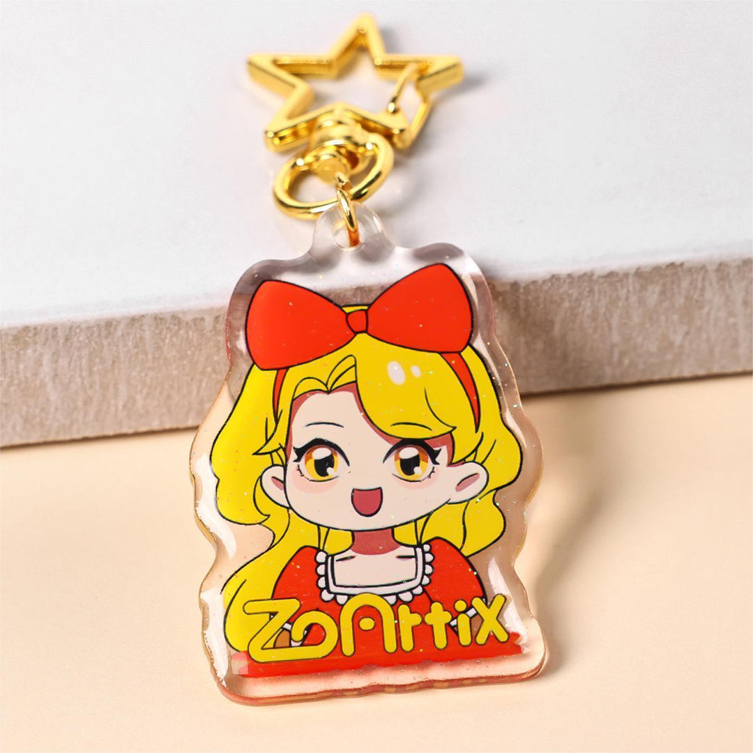 Custom Glitter Epoxy Acrylic Keychains - ZoArtix