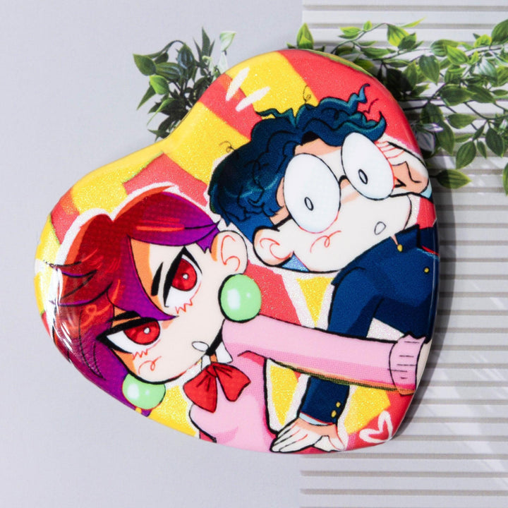 Custom Heart Shape Badges/Pins - ZoArtix