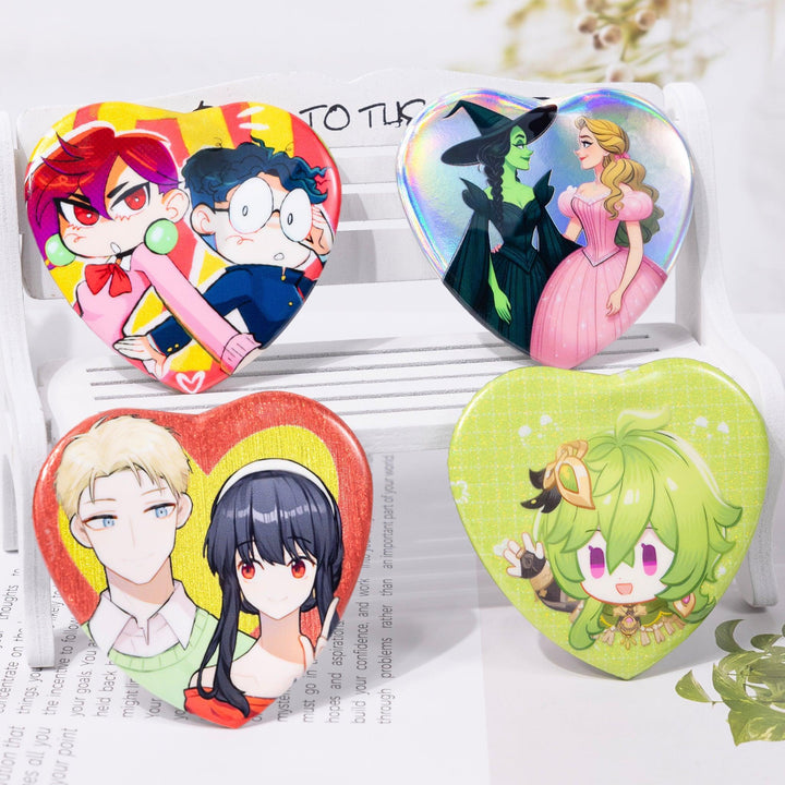 Custom Heart Shape Badges/Pins - ZoArtix