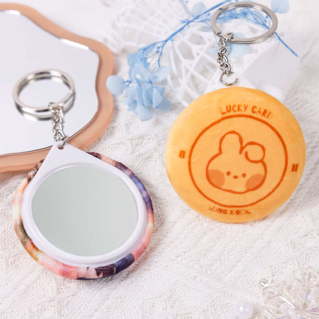 Custom Plush Badge Mirror Keychains - ZoArtix