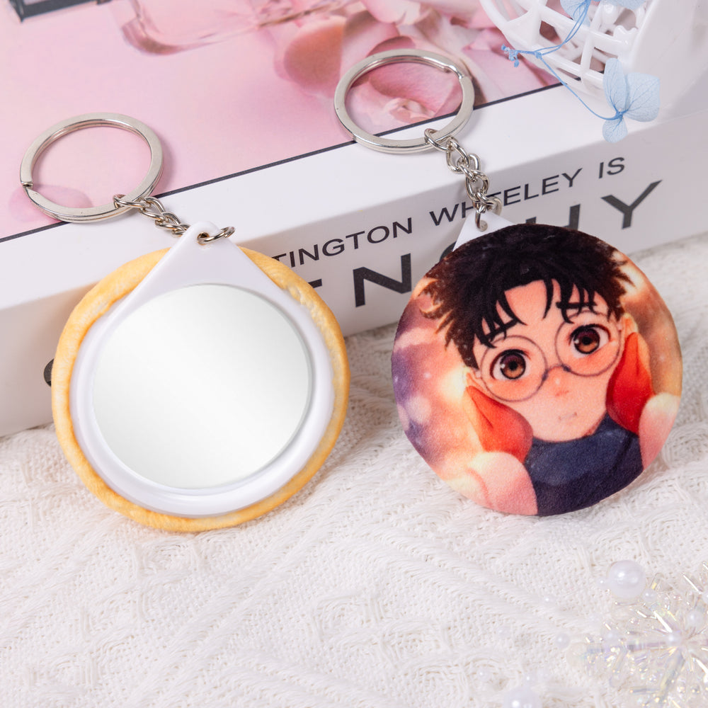 Custom Plush Badge Mirror Keychains - ZoArtix