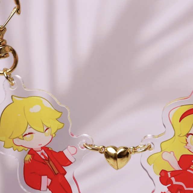 Custom Magnetic Heart Couple Keychains