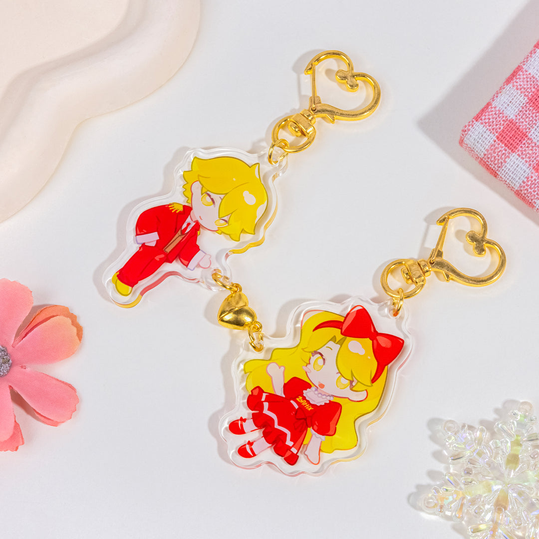 Custom Magnetic Heart Couple Keychains