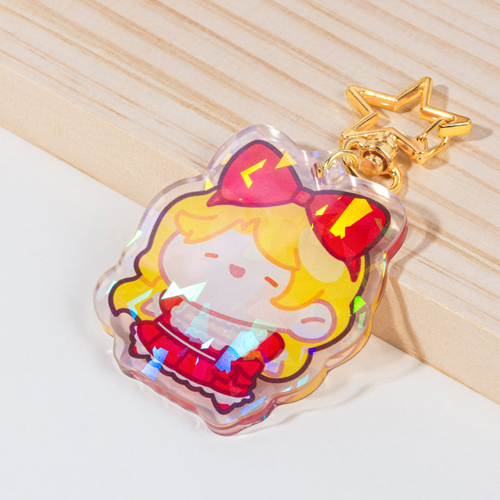 Custom Holographic Broken Glass Acrylic Keychains