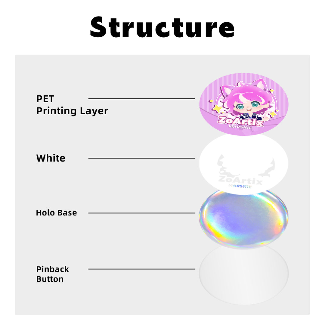 Custom Holographic Badges/Pins - ZoArtix