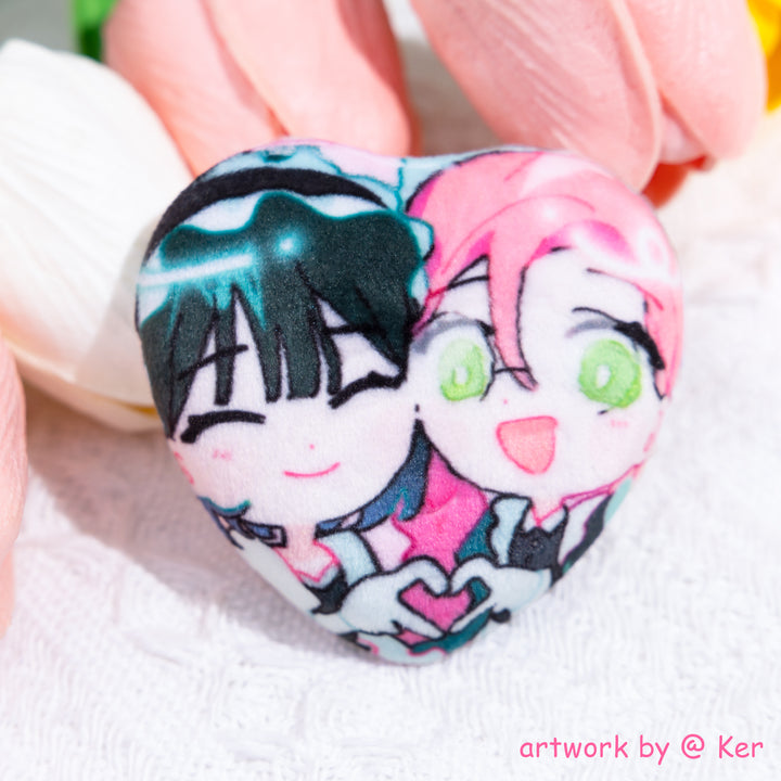 Custom Heart Shape Plush Badge