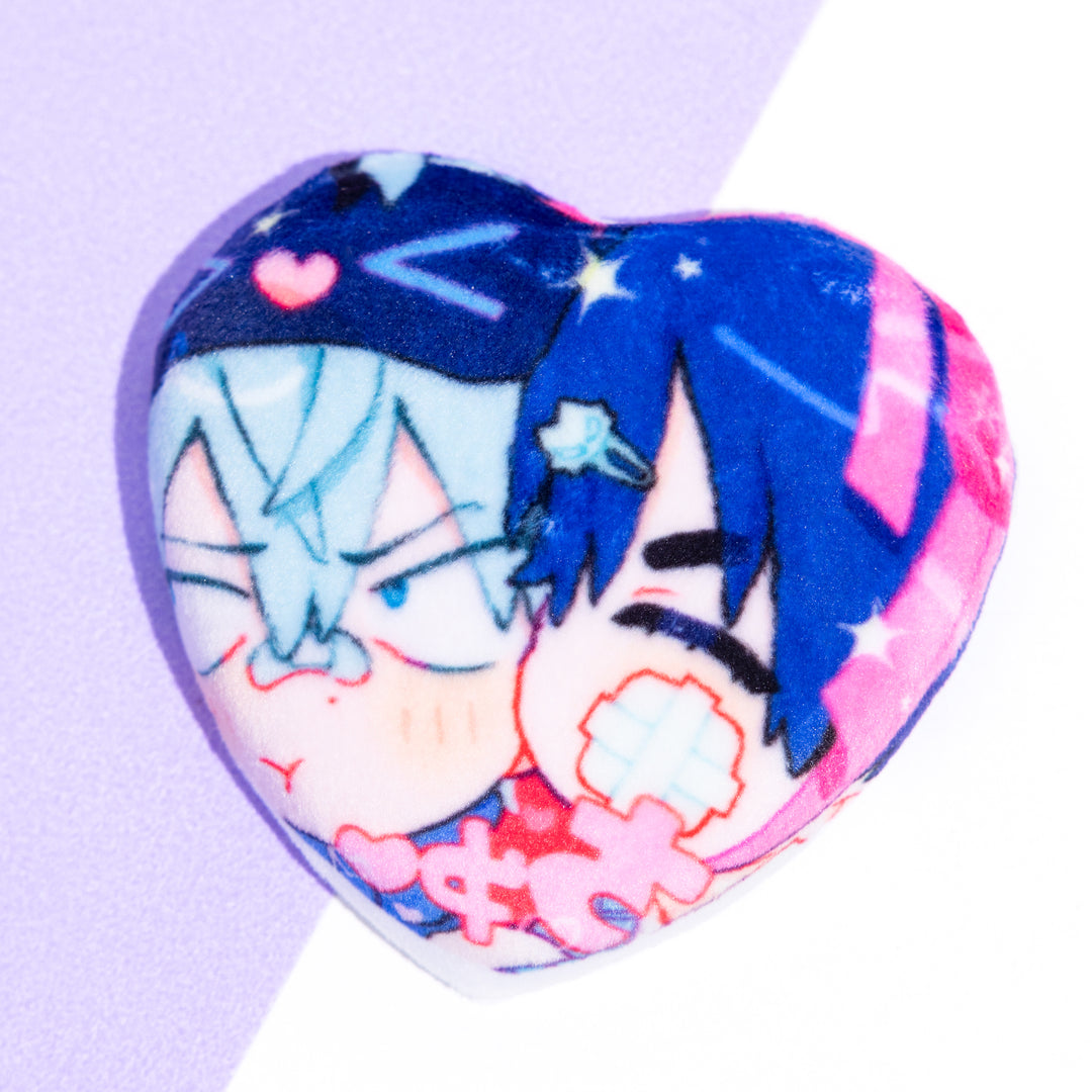 Custom Heart Shape Plush Badge