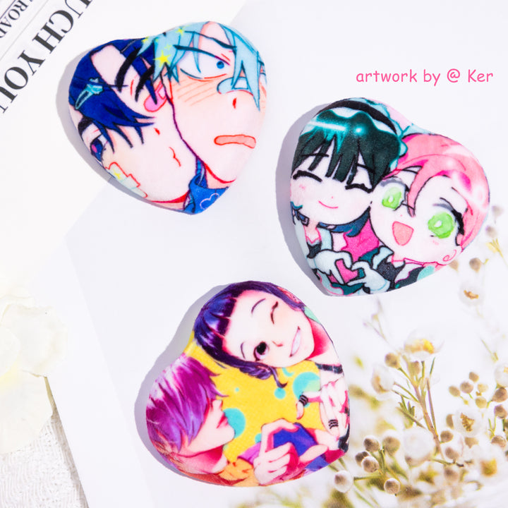 Custom Heart Shape Plush Badge