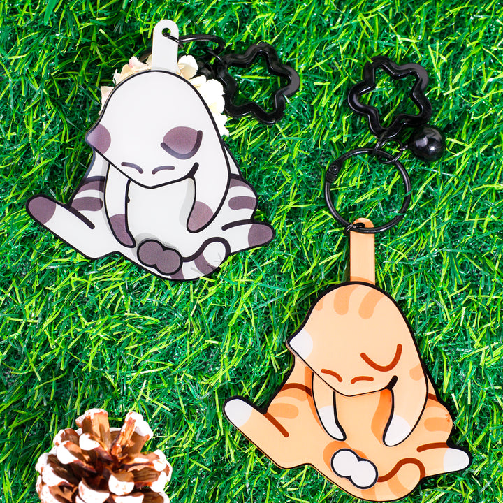 Custom Acrylic Mischief Cat Interactive Keychains