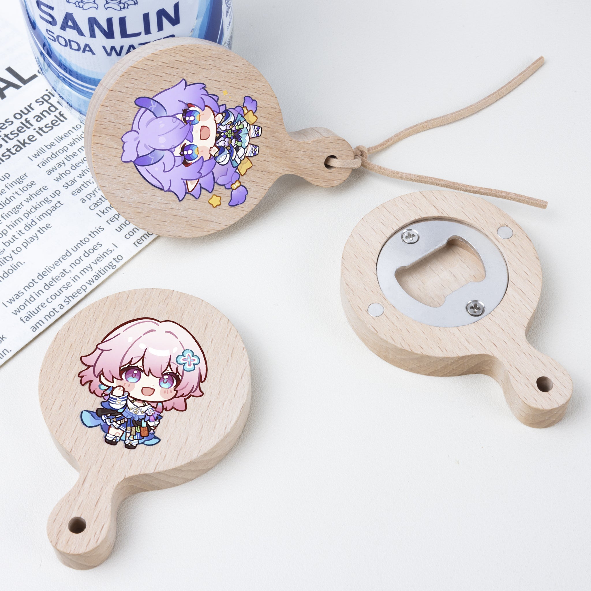 Custom Wood Bottle Cap Opener With Magnets