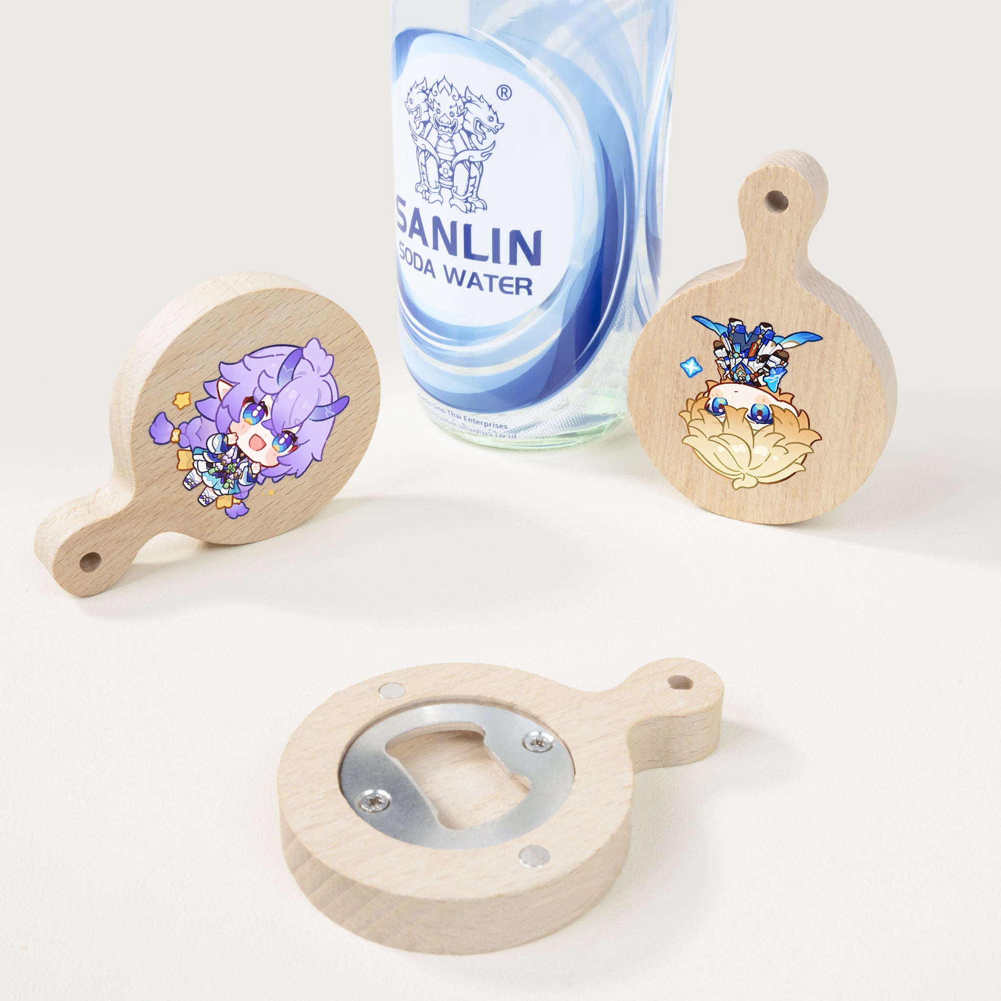 Custom Wood Bottle Cap Opener With Magnets