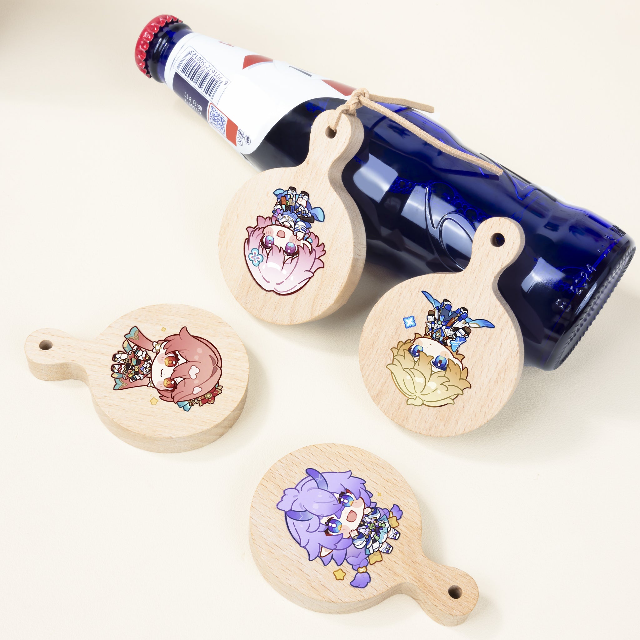 Custom Wood Bottle Cap Opener With Magnets