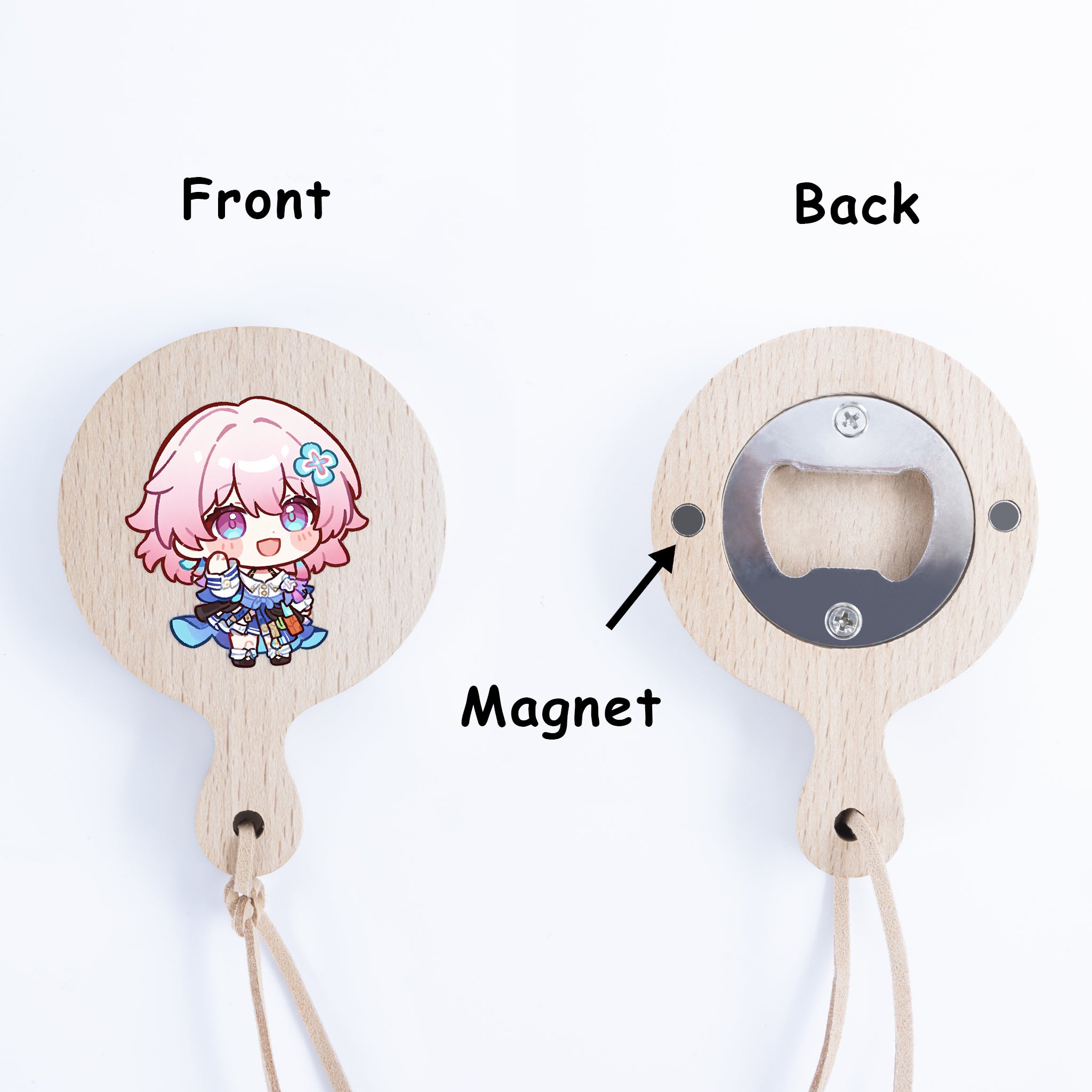 Custom Wood Bottle Cap Opener With Magnets