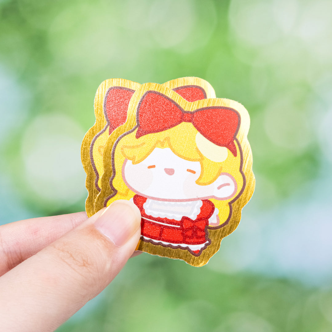 Custom Brushed Gold Stickers