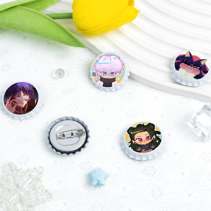 Custom Full Print Bottle Cap Badges