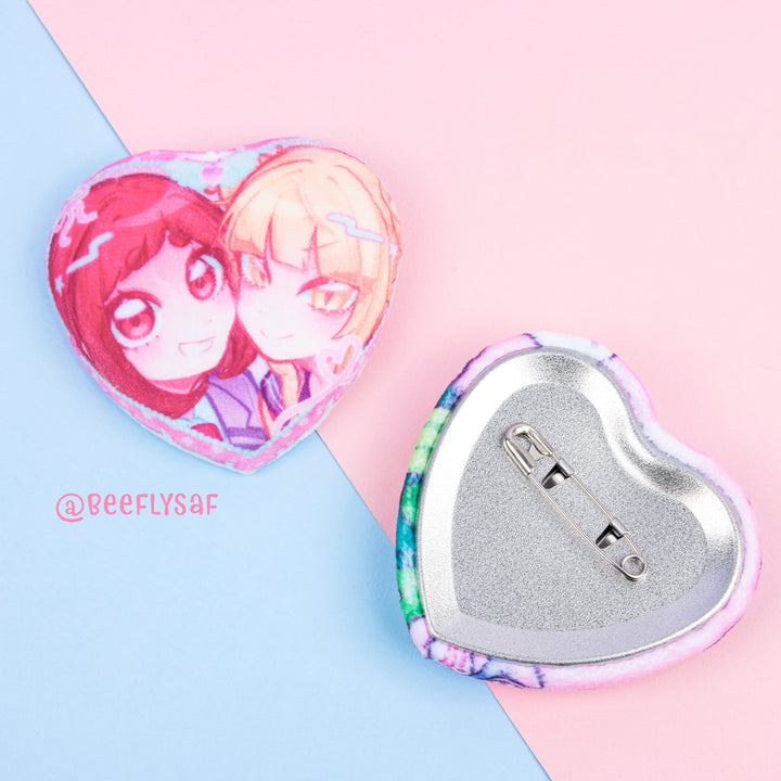 Custom Heart Shape Plush Badge