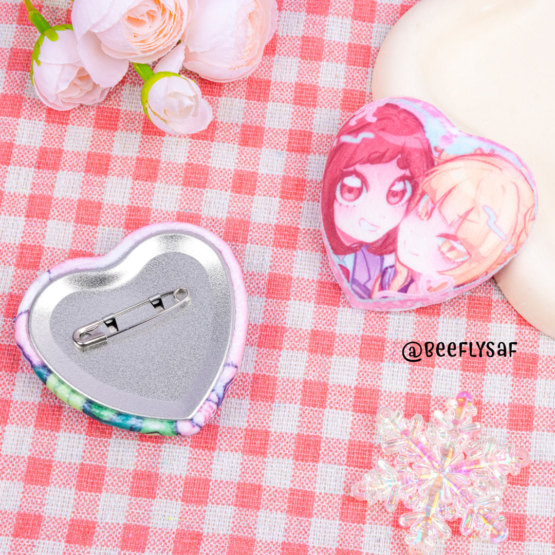 Custom Heart Shape Plush Badge