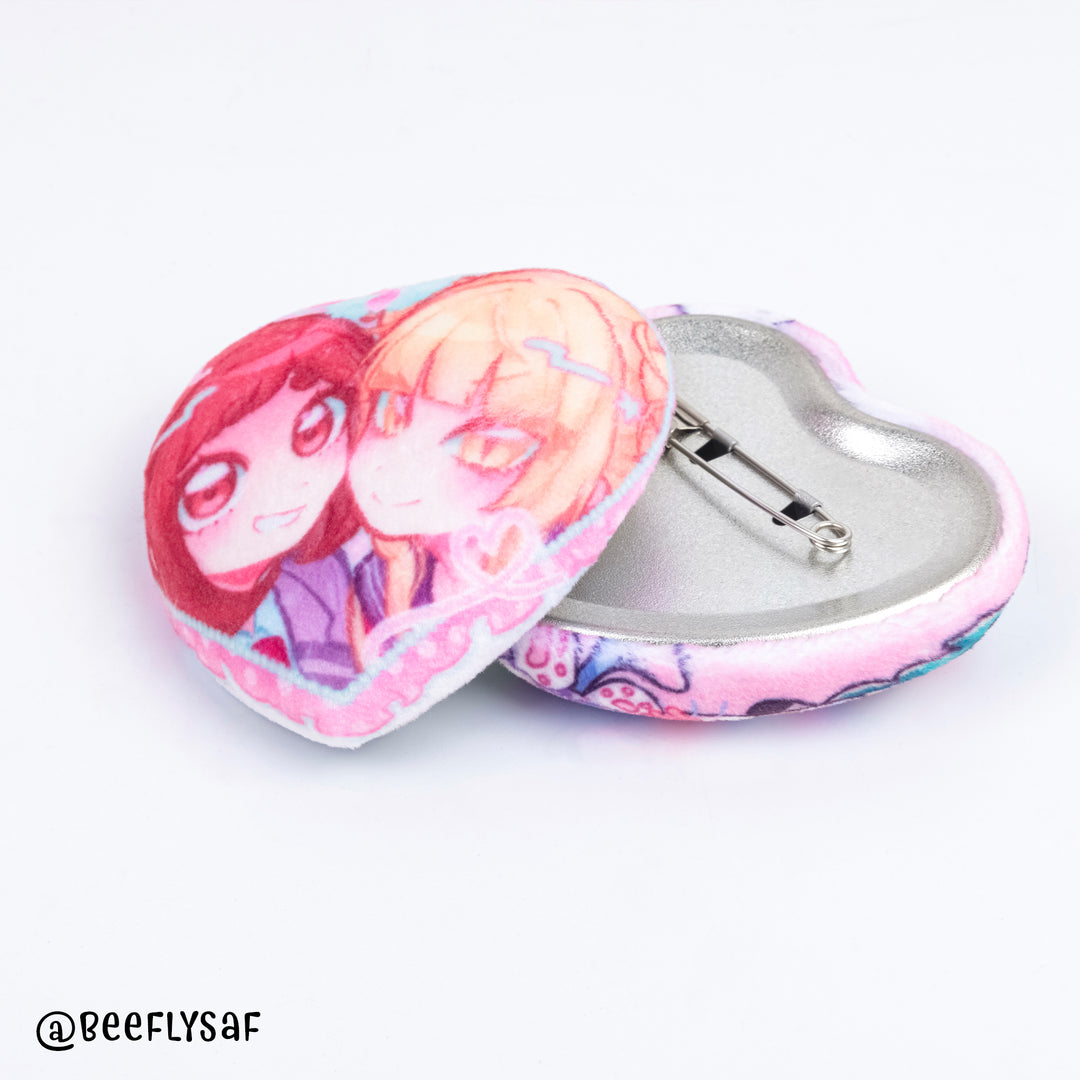 Custom Heart Shape Plush Badge