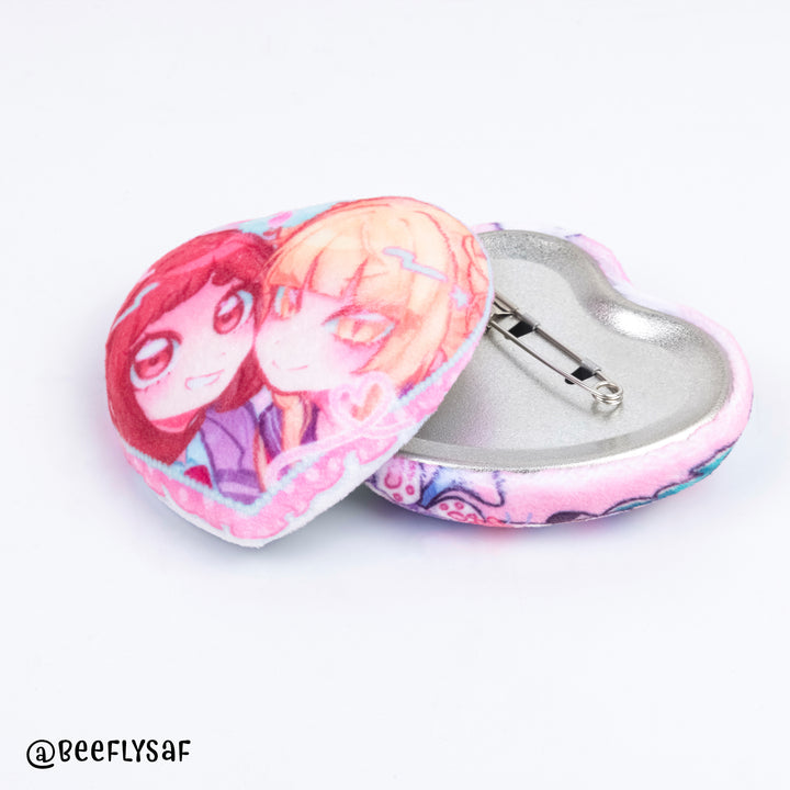 Custom Heart Shape Plush Badge
