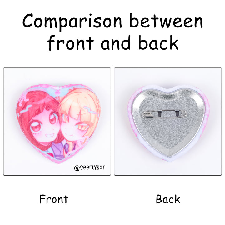 Custom Heart Shape Plush Badge