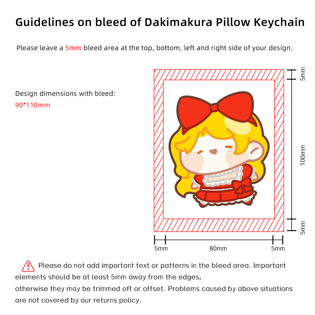 Dakimakura pillow keychain