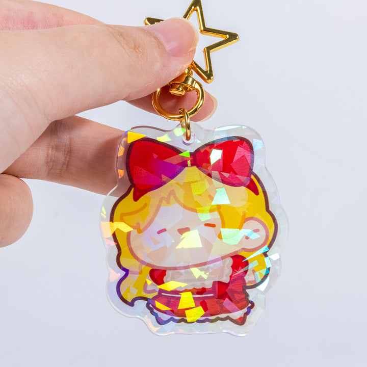 Custom Holographic Broken Glass Acrylic Keychains
