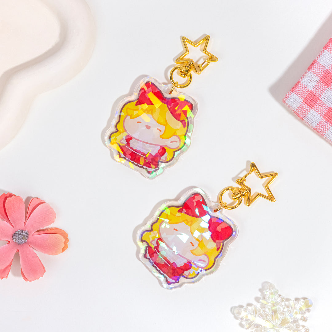 Custom Holographic Broken Glass Acrylic Keychains