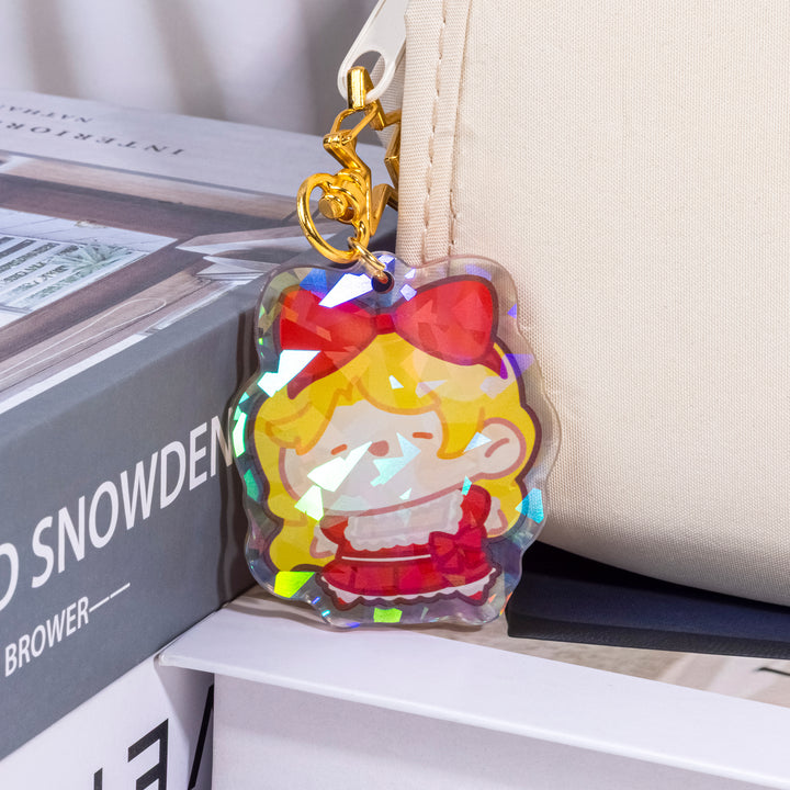 Custom Holographic Broken Glass Acrylic Keychains