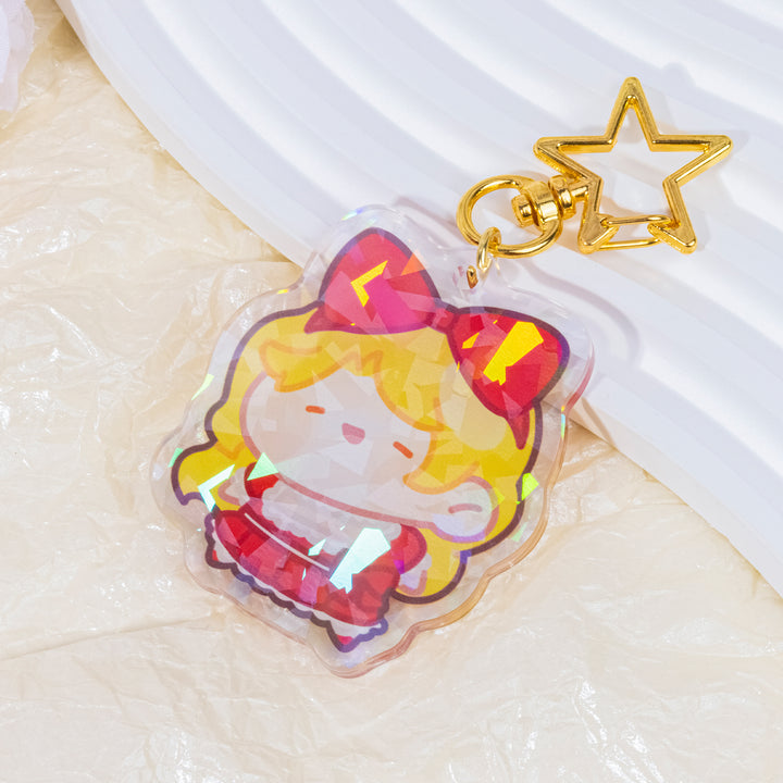 Custom Holographic Broken Glass Acrylic Keychains