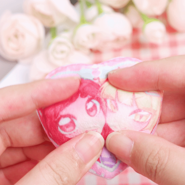 Custom Heart Shape Plush Badge