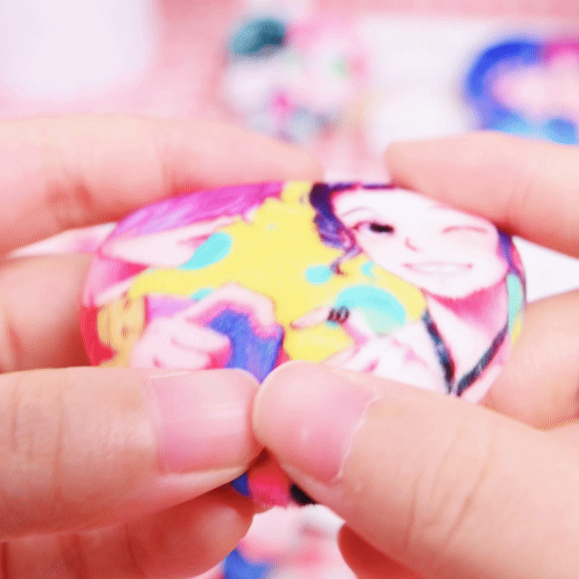 Custom Heart Shape Plush Badge