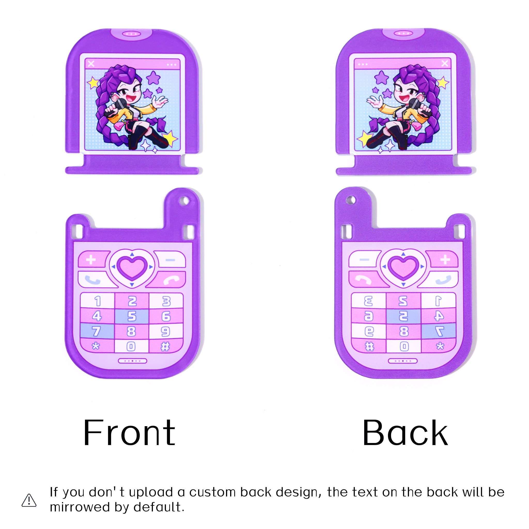 Custom Acrylic Flip Phone Keychains - ZoArtix