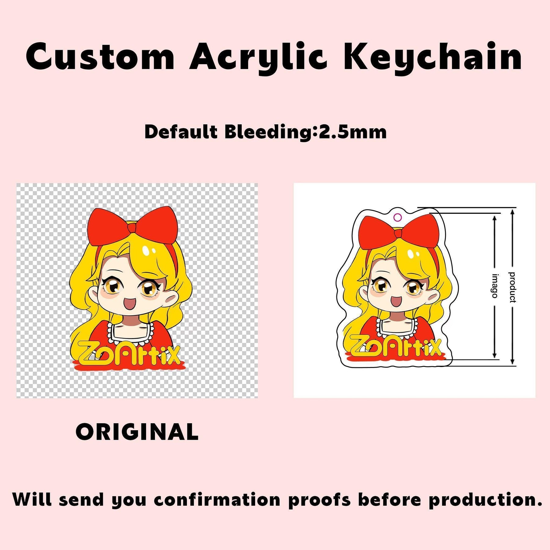 Custom Clear Acrylic Keychains - ZoArtix
