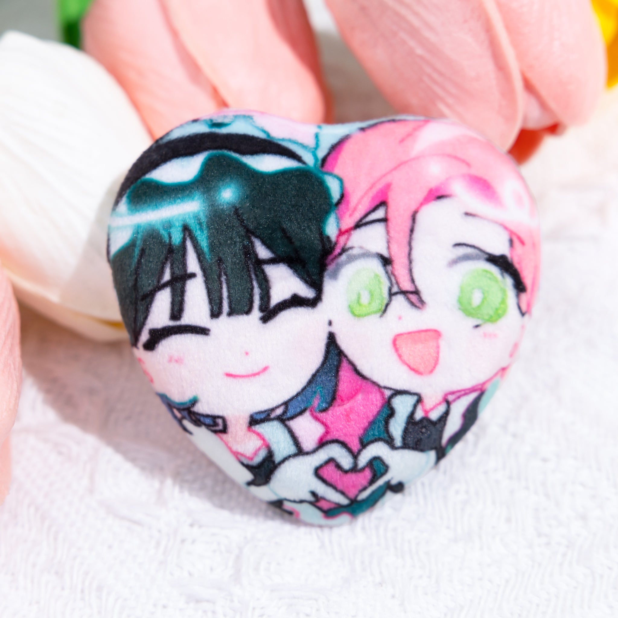 Custom Heart Shape Plush Badge - ZoArtix