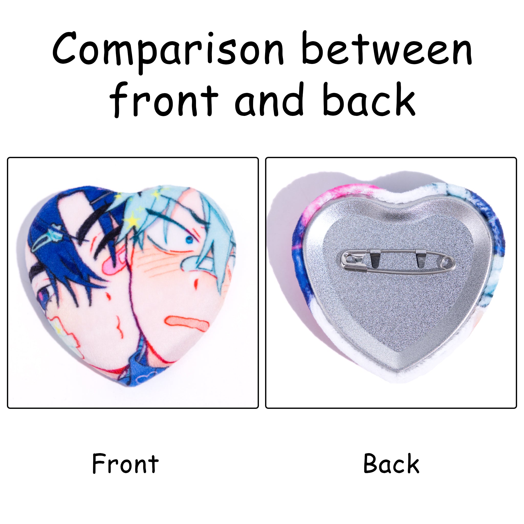 Custom Heart Shape Plush Badge - ZoArtix