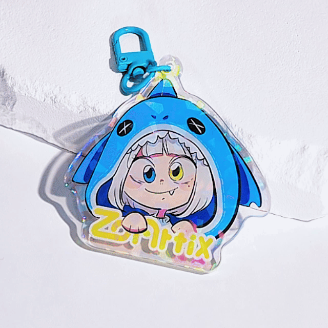 Custom Holographic Broken Glass Acrylic Keychains - ZoArtix