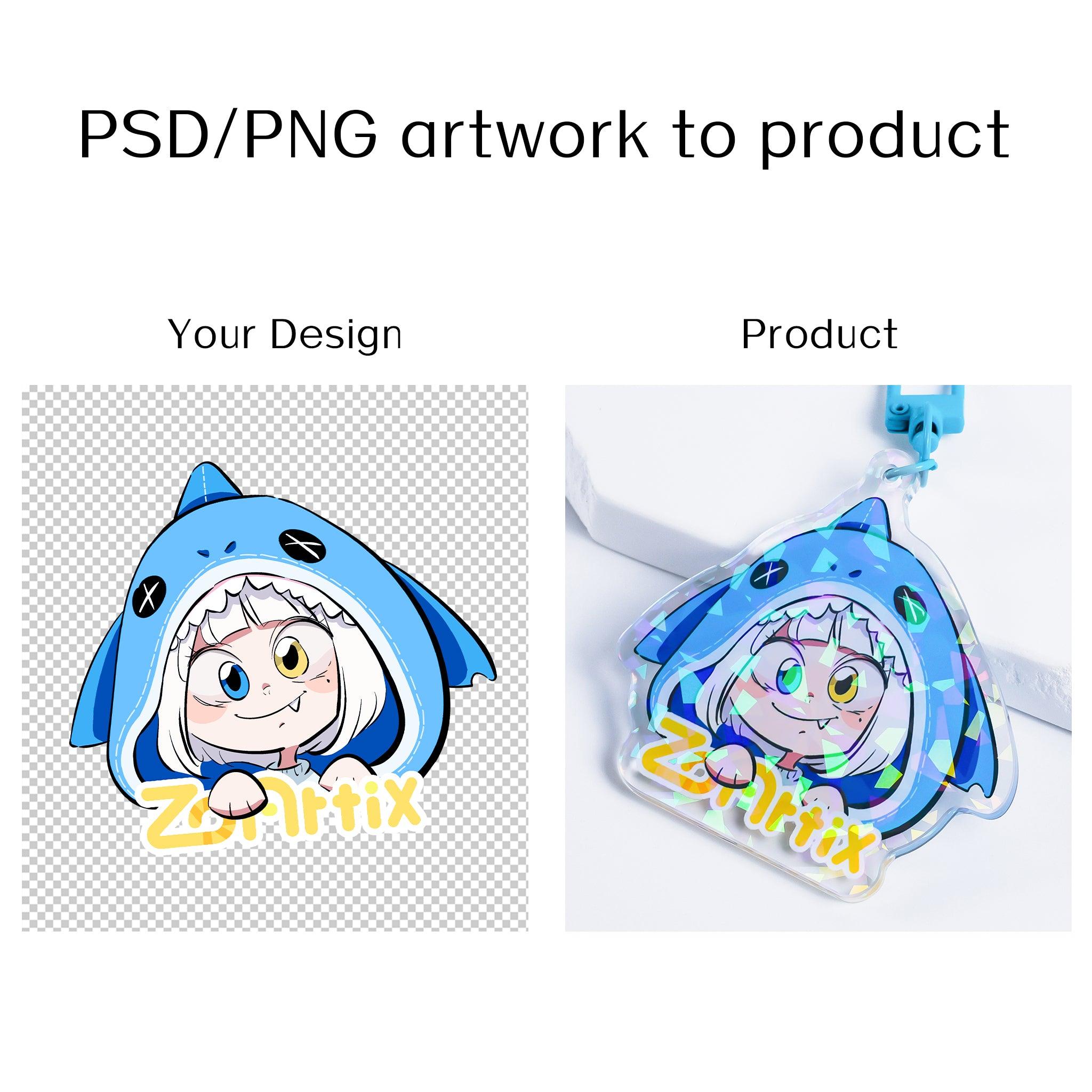 Custom Holographic Broken Glass Acrylic Keychains - ZoArtix
