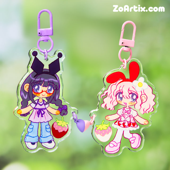 Custom Magnetic Heart Couple Keychains - ZoArtix