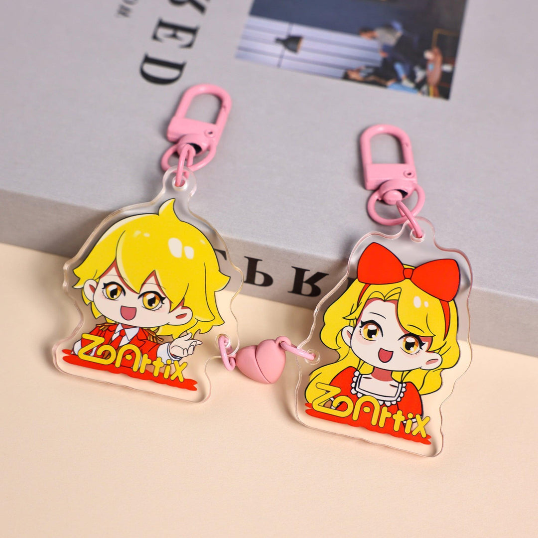 Customizable Magnet Keychains Custom Heart Magnet Acrylic Keychains | ZoArtix Charms Manufacturer