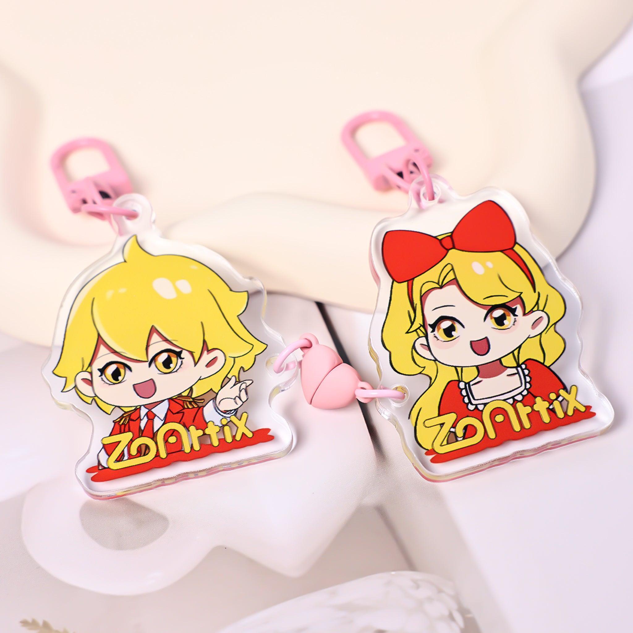 Custom Magnetic Heart Couple Keychains - ZoArtix